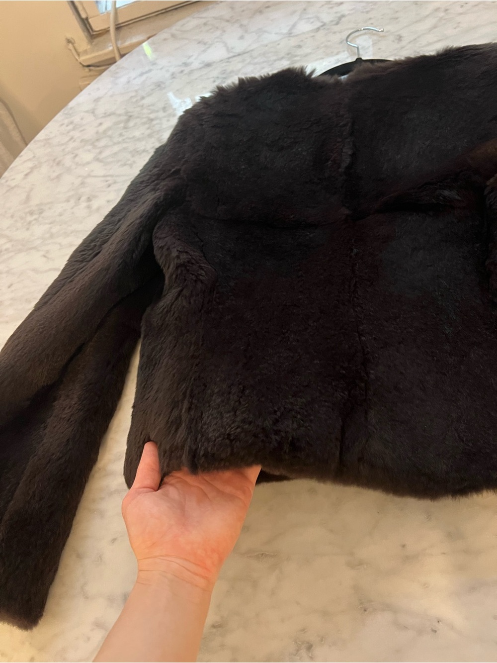 Theory chocolate genuine rabbit fur jacket - Picture 11 of 13